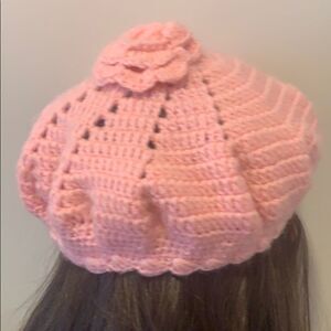 Handmade pink flower hat